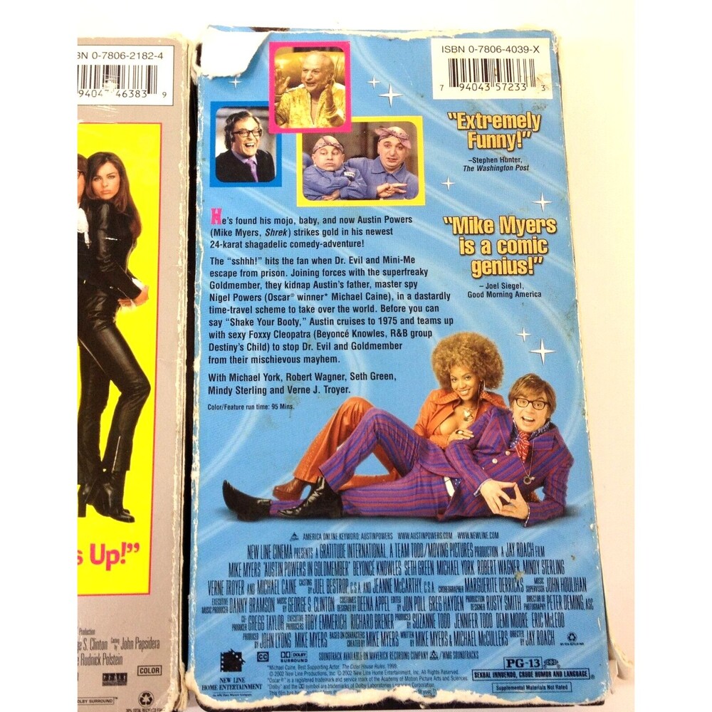 (2) Vintage Favorite Movies VHS Austin Powers International Man & GoldMember - Picture 5 of 8
